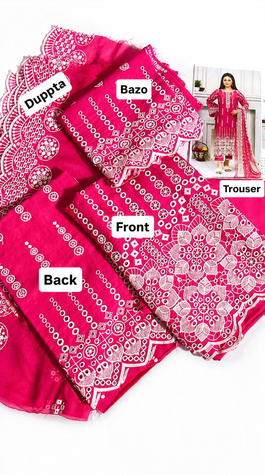 Premium Pure Lawn Unstitched Suit – Elegant Printed 3PC Set